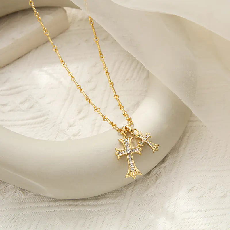 925 Sterling Silver Gothic Cross Necklace for Couples
