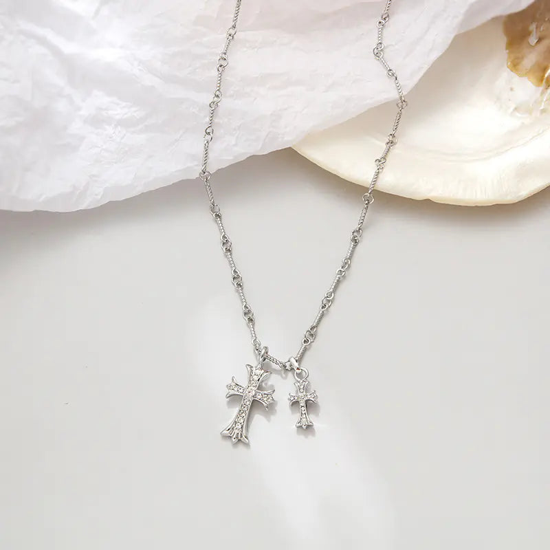 925 Sterling Silver Gothic Cross Necklace for Couples