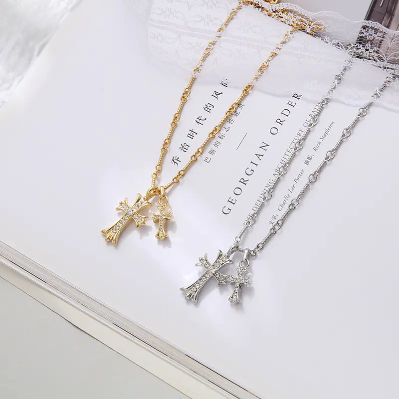 925 Sterling Silver Gothic Cross Necklace for Couples